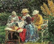 Laurits Tuxen solskin i haven France oil painting artist
